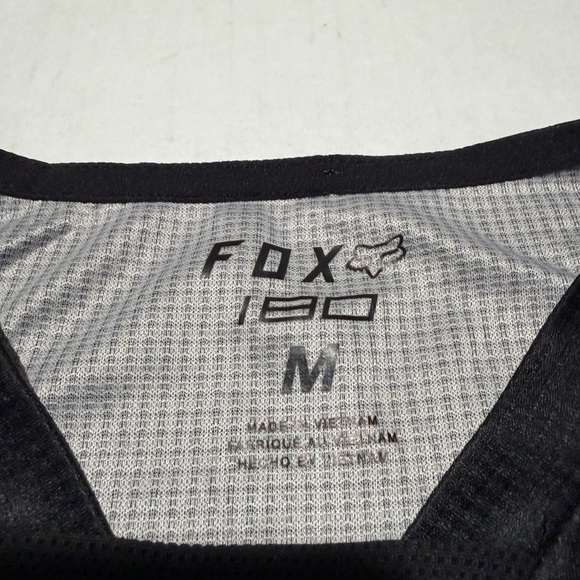 fox racing dri-fit dirtbike ls shirt, grey black white, men's medium #1511 - Picture 5 of 7